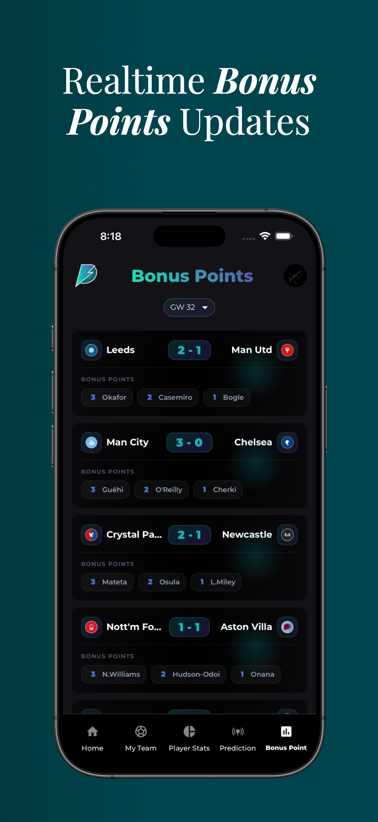 Databall app – match data